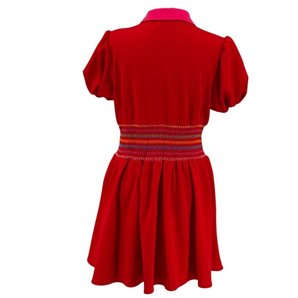 Smak Parlour Dress‎ Womens L Heart Rainbow Smocked Waist Lolita Babydoll Puff - Picture 7 of 7